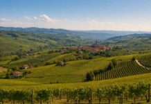 panorama di Alba in Piemonte nelle langhe